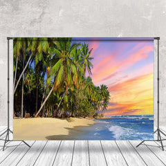 Lofaris Tropical Coconut Trees Beach Sunset Summer Backdrop