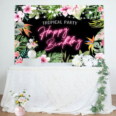 Lofaris Tropical Party Monstera Floral Birthday Backdrop