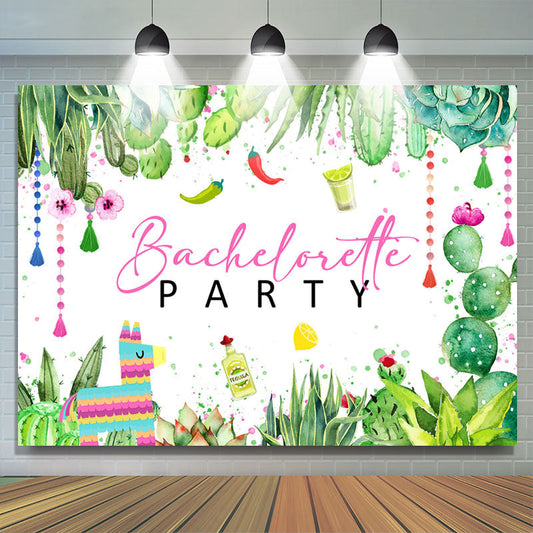Lofaris Tropical Plants Cactus Bachelorette Party Backdrop