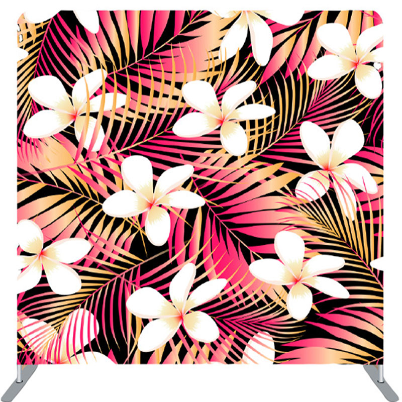 Lofaris Tropical White Hibiscus Black Birthday Backdrop Cover