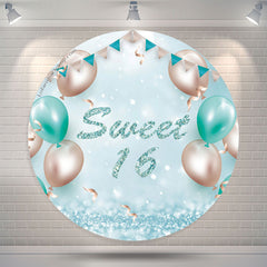 Lofaris Turquoise Balloon Sweet 16 Birthday Round Backdrop