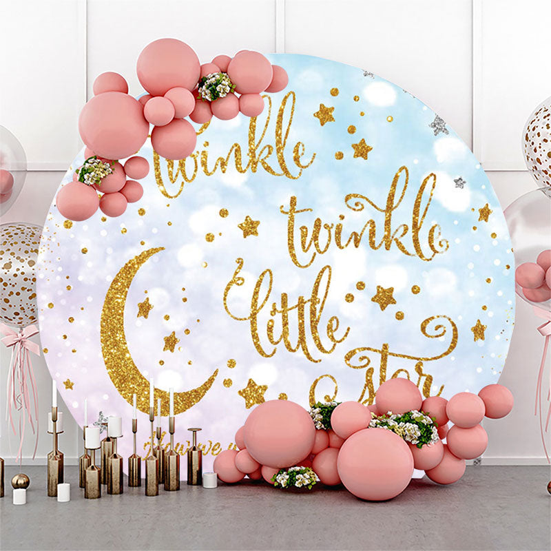 Lofaris Twinkle Little Star Round Baby Shower Backdrop Cover