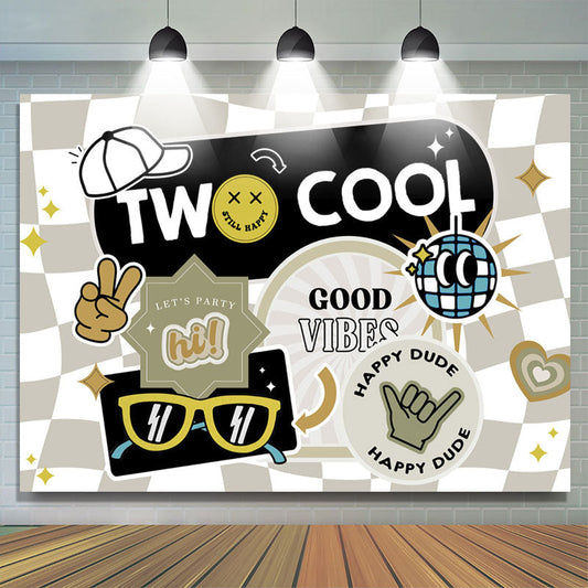 Lofaris Two Cool Good Vibes Happy Dude Birthday Backdrop