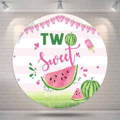 Lofaris Two Sweet Watermelon Round 2nd Birthday Backdrop