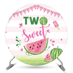 Lofaris Two Sweet Watermelon Round 2nd Birthday Backdrop