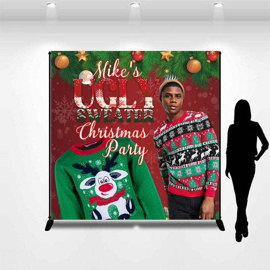 Lofaris Ugly Sweater Plant Custom Photo Christmas Backdrop