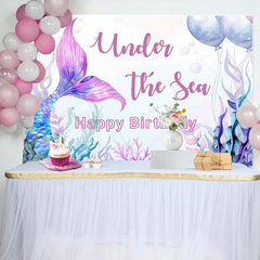 Lofaris Under The Sea Mermaid Girls Backdrop for Birthday