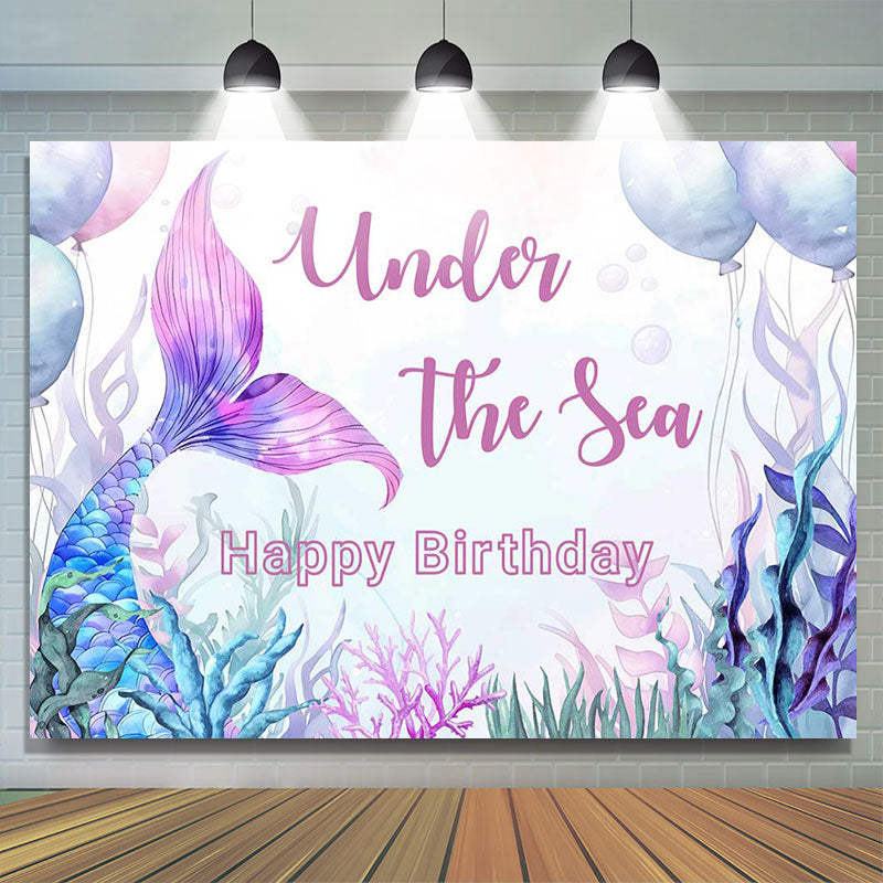 Lofaris Under The Sea Mermaid Girls Backdrop for Birthday