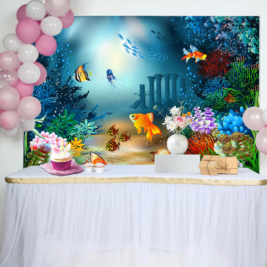 Lofaris Under The Sea Theme Birthday Party Backdrop For Kids