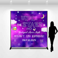 Lofaris Under The Stars Night Custom 12th Birthday Backdrop