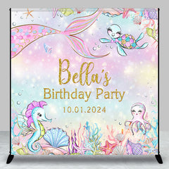 Lofaris Undersea Animals Mermaid Custom Birthday Backdrop