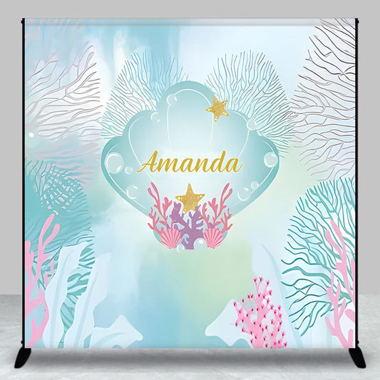 Lofaris Undersea Coral Scallop Custom Birthday Backdrop