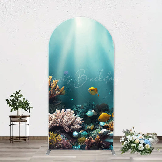 Lofaris Undersea Coral Sunshine Fishes Arch Birthday Backdrop