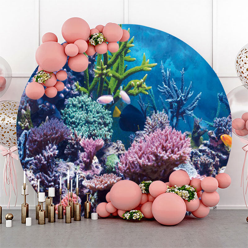 Lofaris Undersea World Coral Round Backdrop For Birthday