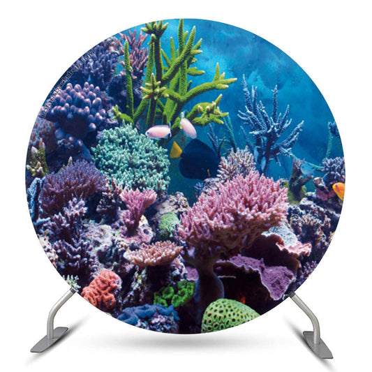 Lofaris Undersea World Coral Round Backdrop For Birthday