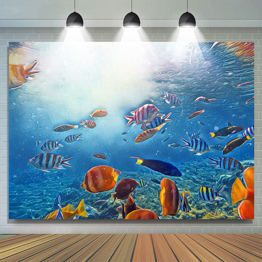 Lofaris Underwater World Colorful Fish Summer Backdrop Decor