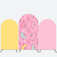 Lofaris Unicorn Girl Pink Yellow Birthday Arch Backdrop Kit
