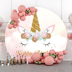 Lofaris Unicorn Round Backdrop Cover For Birthday Party