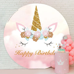 Lofaris Unicorn Round Backdrop Cover For Birthday Party