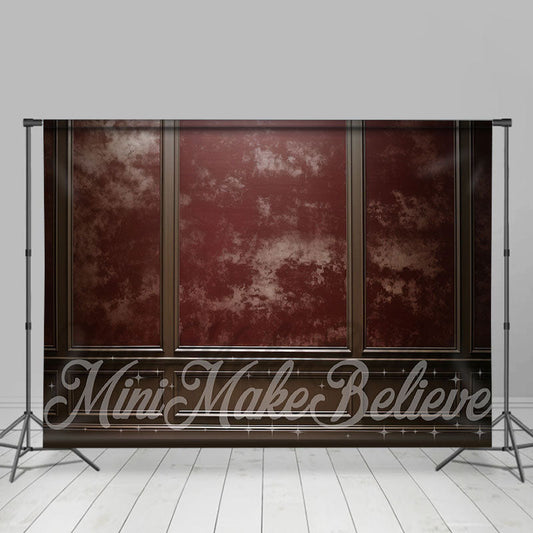 Lofaris Urgundy Cream Brown Trim Retro Wall Photo Backdrop