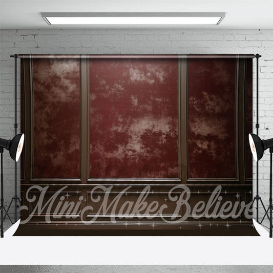 Lofaris Urgundy Cream Brown Trim Retro Wall Photo Backdrop