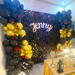 Lofaris Black Shimmer Wall Panels | Wedding Event Party Decorations