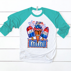 Lofaris Usa Flag Ice Cream Mimi Kids Custom Baseball Shirt
