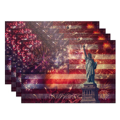 Lofaris Usa Flag Liberty Spark Vintage Set Of 4 Placemats