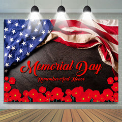 Lofaris USA Flag Remember And Honor Memorial Day Photo Backdrop