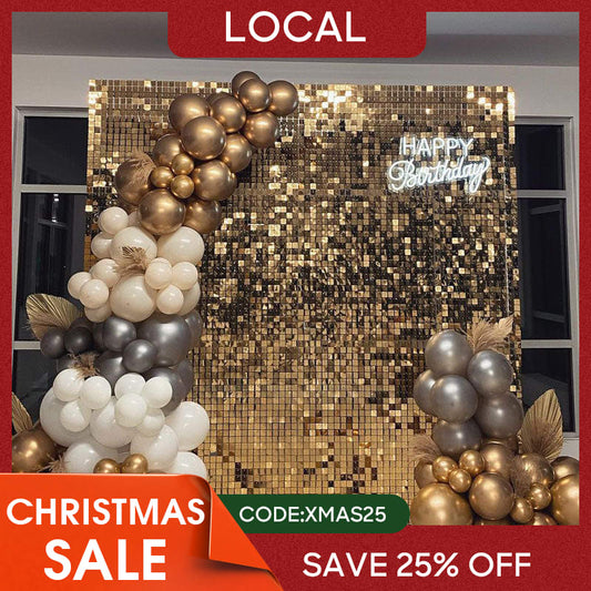 (7 Day Delivery) Light Mirror Gold Shimmer Wall Backdrops | Event Party Decorations