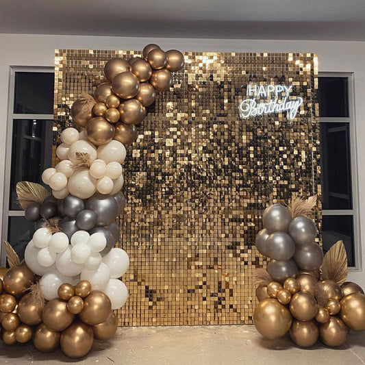 (7 Day Delivery) Light Mirror Gold Shimmer Wall Backdrops | Event Party Decorations