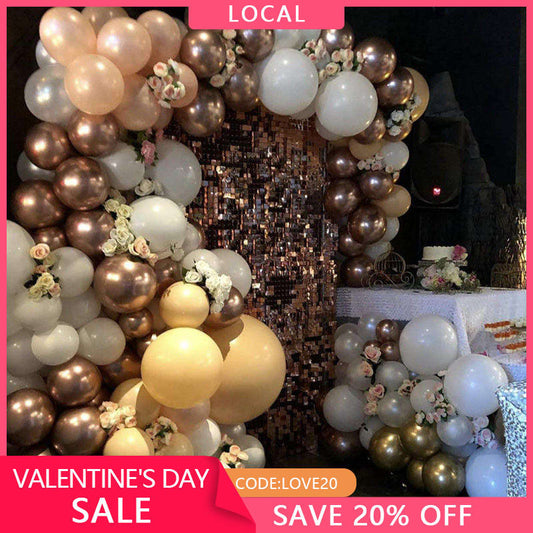 (7 Day Delivery) Rose Gold Shimmer Wall Panels Sequins Backdrop Banner