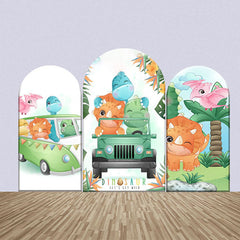 Lofaris Various Baby Dinosaurs Cars Wild Arch Backdrop Kit