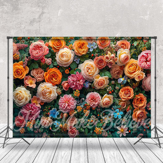 Lofaris Various Flowers Fine Art Backdrop For Photo Studio