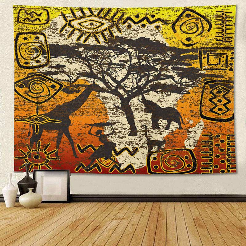 Lofaris Vintage African Tribe Symbol Cultural Art Tapestry