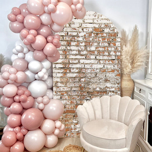 Lofaris Vintage Brick Wall Party Semicircle Arch Backdrop