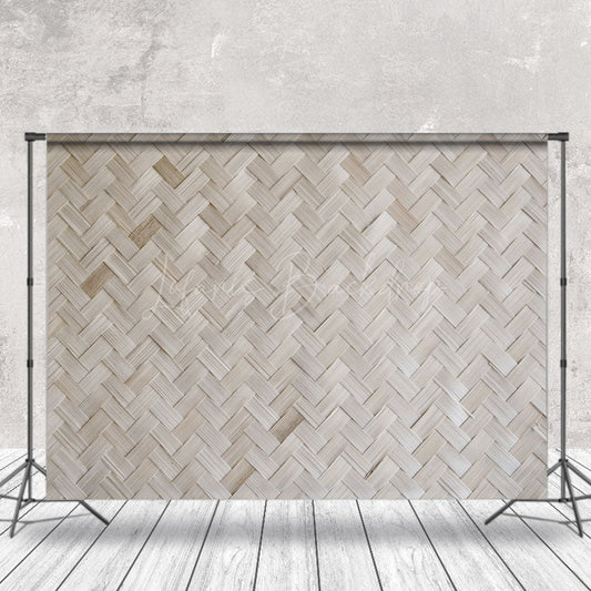 Lofaris Vintage Brown Bamboo Mat Wooden Photo Booth Backdrop