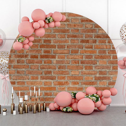 Lofaris Vintage Brown Brick Wall Round Backdrop For Party