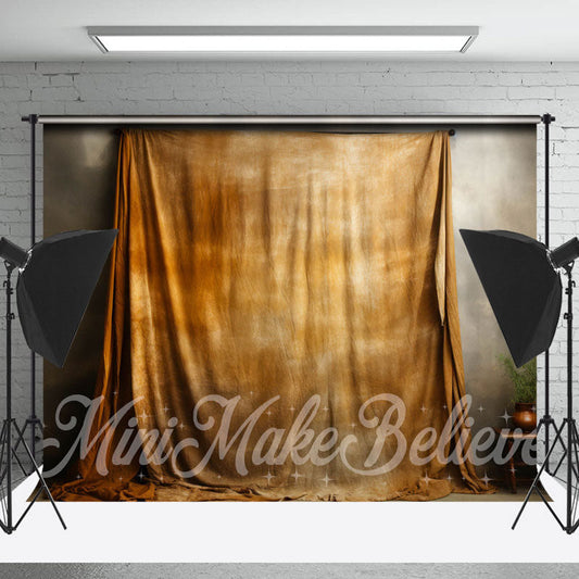 Lofaris Vintage Brown Curtain Grey Wall Photography Backdrop