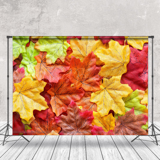 Lofaris Vintage Colorful Maple Leaf Autumn Photo Backdrop