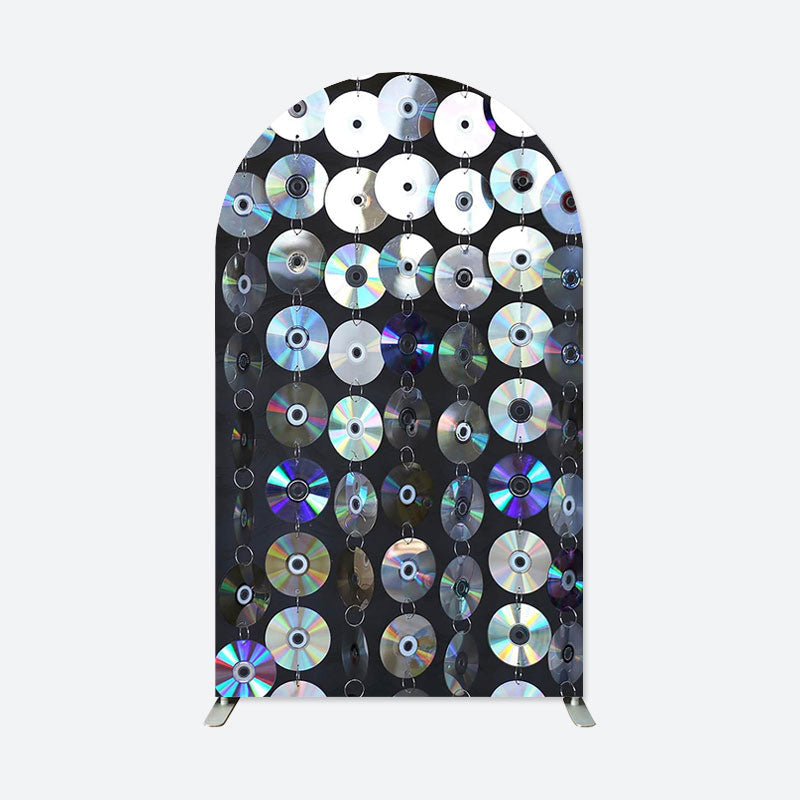 Vintage Cool Cd Curtain Birthday Party Arch Backdrop - Lofaris