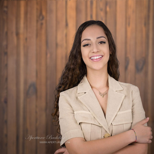 Lofaris Vintage Dark Brown Wood Vertical Photo Backdrop
