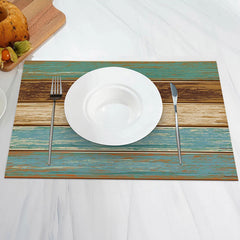 Lofaris Vintage Faded Wooden Wall Texture Set Of 4 Placemats