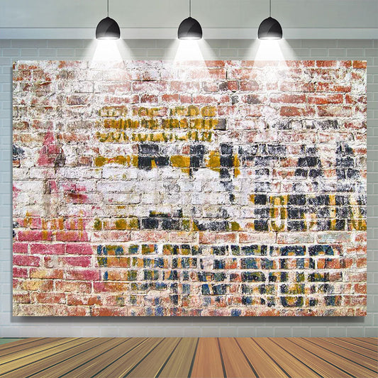 Lofaris Vintage Graffiti Brick Wall Photography Backdrop