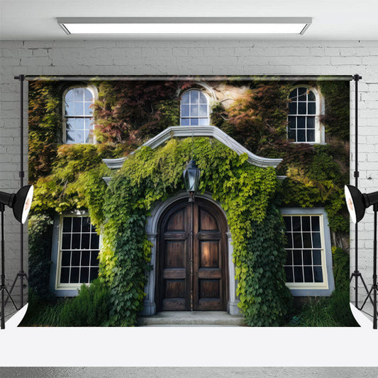 Lofaris Vintage Green Ivy Villa Window Outdoor Backdrop