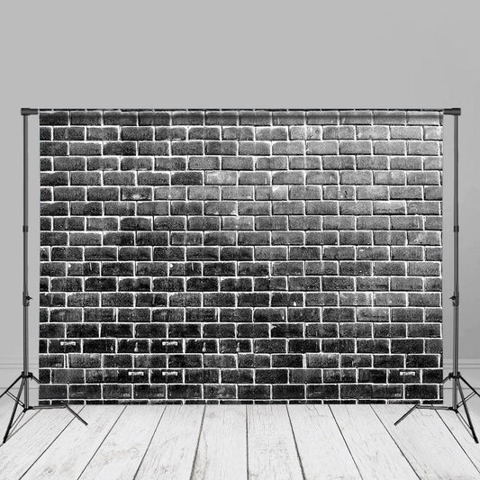 Lofaris Vintage Grunge Black White Brick Photo Background