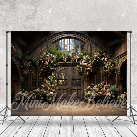 Lofaris Vintage House Floral Birthday Cake Smash Backdrop