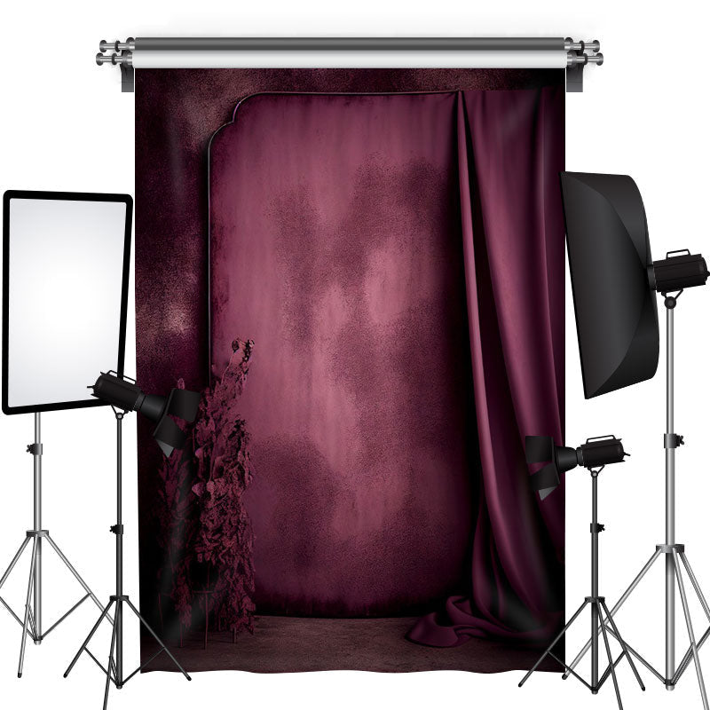 Lofaris Vintage Rouge Texture Curtain Photography Backdrop