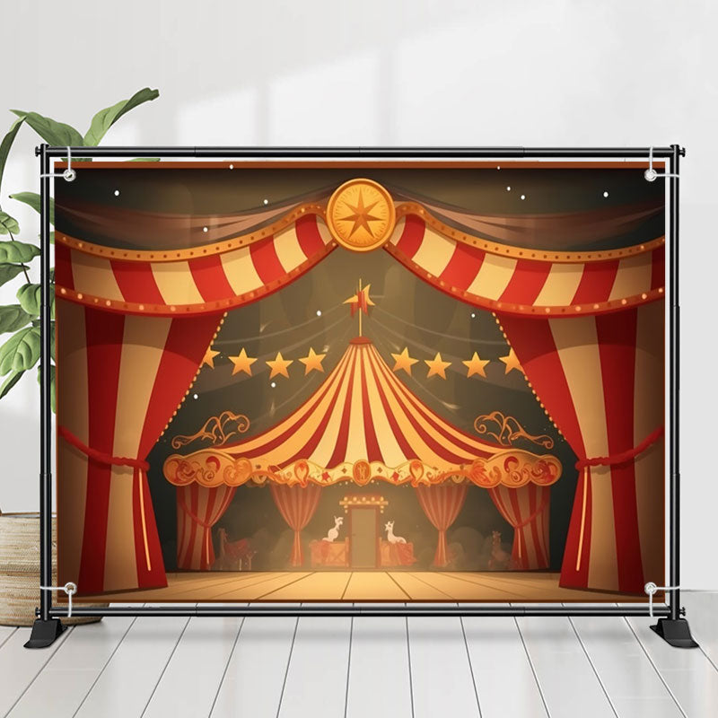 Lofaris Vintage Style Circus Tent Happy Birthday Backdrop
