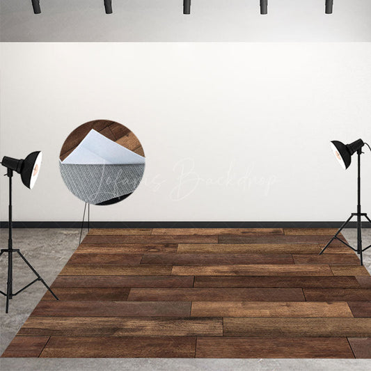Lofaris Vintage Style Deep Brown Color Wood Floor Backdrop